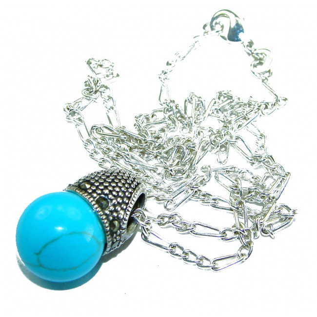 Timless Beauty Turquoise .925 Sterling Silver handcrafted necklace