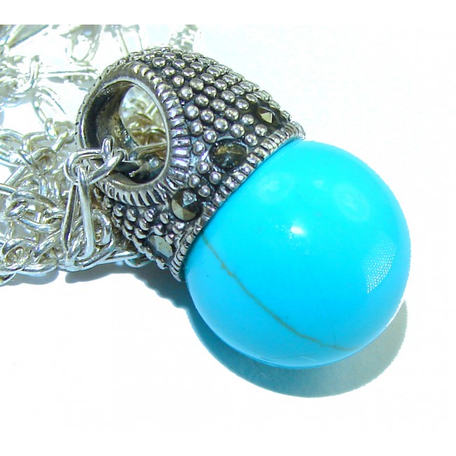 Timless Beauty Turquoise .925 Sterling Silver handcrafted necklace