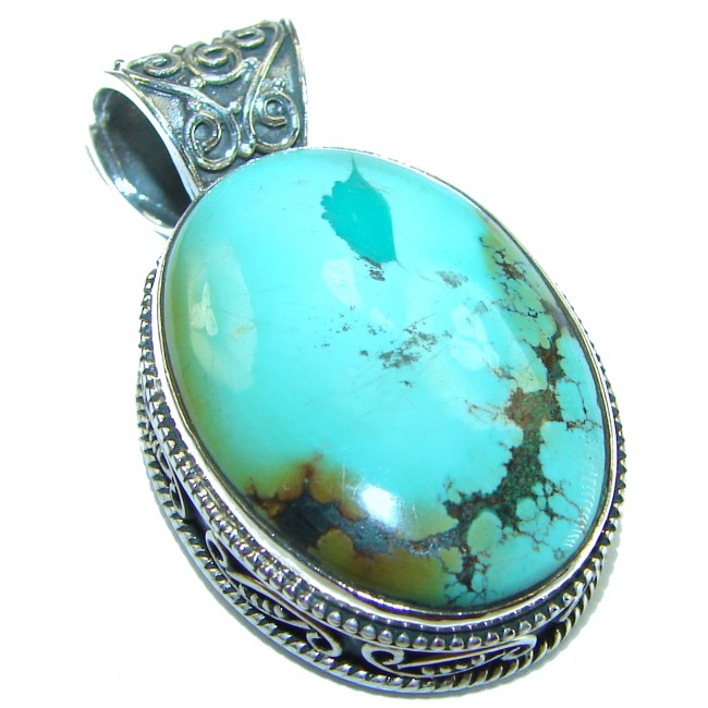 Arizona Beauty Natural Natural Turquoise .925 Sterling Silver handmade pendant