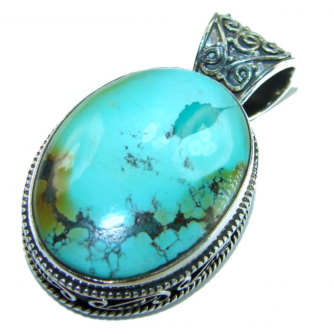 Arizona Beauty Natural Natural Turquoise .925 Sterling Silver handmade pendant