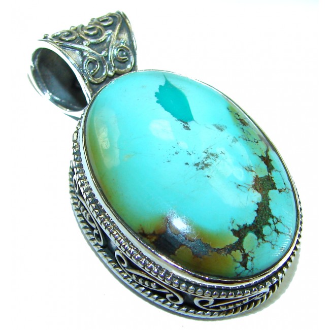 Arizona Beauty Natural Natural Turquoise .925 Sterling Silver handmade pendant