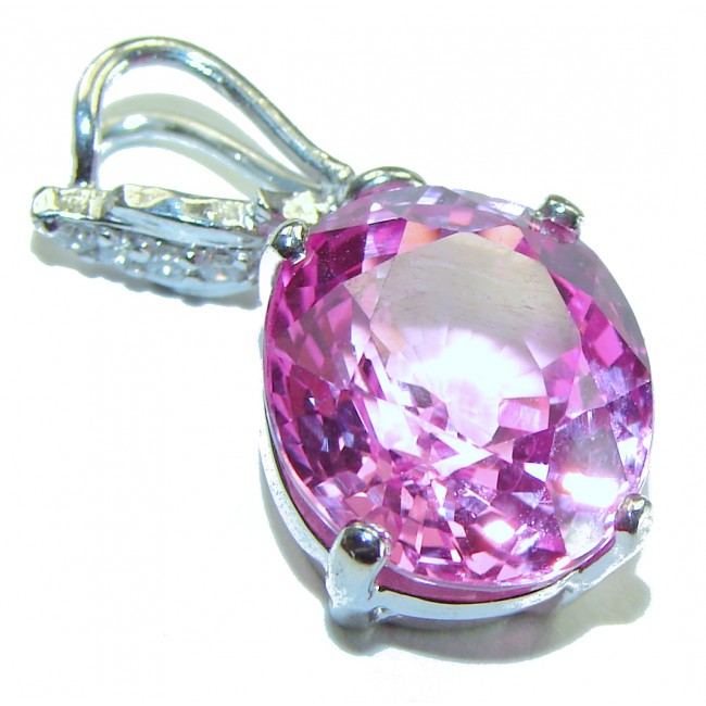 A Spark of Sweetness Hot Pink Topaz .925 Sterling Silver handcrafted pendant