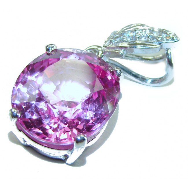 A Spark of Sweetness Hot Pink Topaz .925 Sterling Silver handcrafted pendant