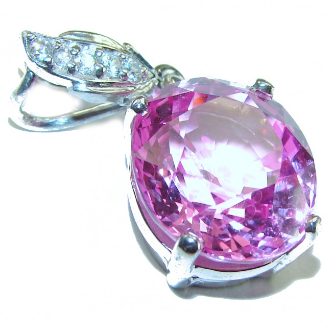 A Spark of Sweetness Hot Pink Topaz .925 Sterling Silver handcrafted pendant