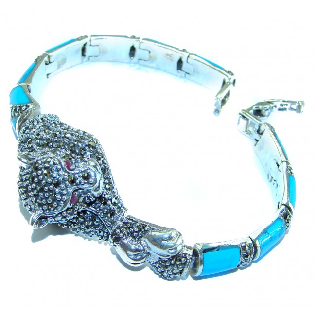 Dragon Authentic Turquoise .925 Sterling Silver handmade Bracelet