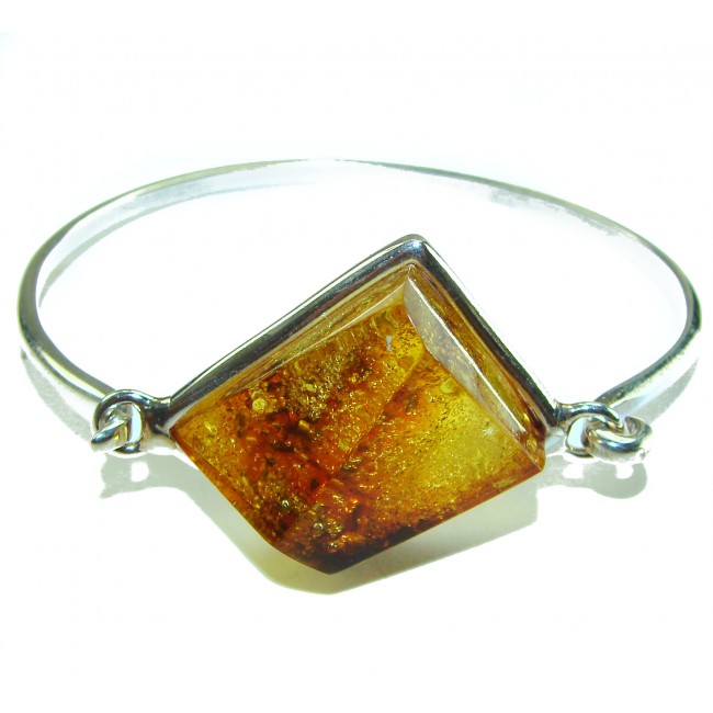 Excellent faceted Baltic Amber .925 Sterling Silver entirely handcrafted Bracelet