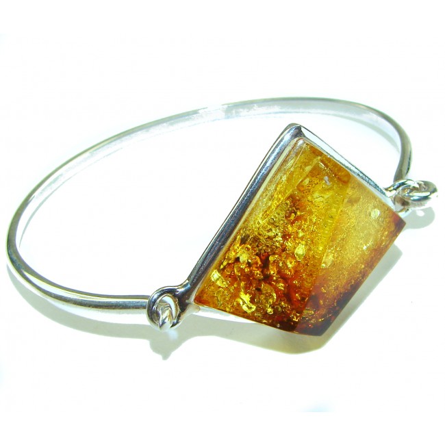 Excellent faceted Baltic Amber .925 Sterling Silver entirely handcrafted Bracelet