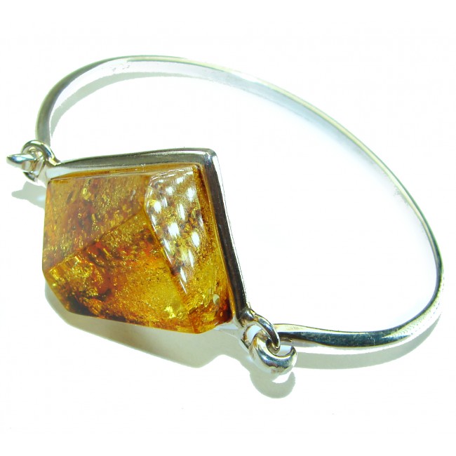 Excellent faceted Baltic Amber .925 Sterling Silver entirely handcrafted Bracelet