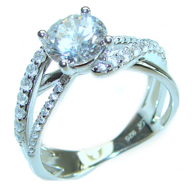 White Topaz .925 Sterling Silver handcrafted ring size 7