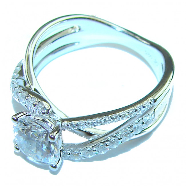 White Topaz .925 Sterling Silver handcrafted ring size 7