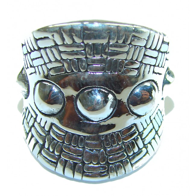 Large Bali made .925 Sterling Silver handcrafted Ring s. 5