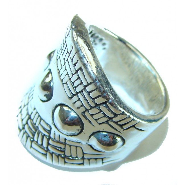 Large Bali made .925 Sterling Silver handcrafted Ring s. 5