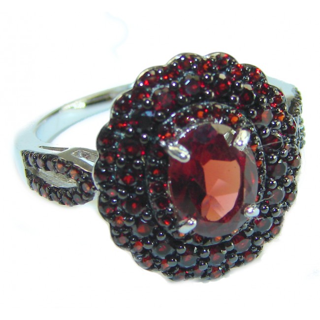 Mystery 4.2 carat Red Ruby .925 Sterling Silver handcrafted Ring size 6 1/4