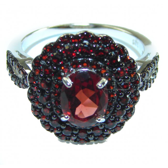 Mystery 4.2 carat Red Ruby .925 Sterling Silver handcrafted Ring size 6 1/4