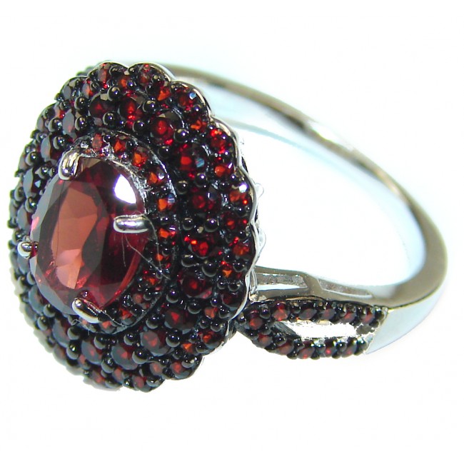 Mystery 4.2 carat Red Ruby .925 Sterling Silver handcrafted Ring size 6 1/4