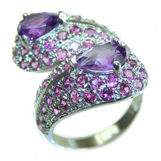 Purple Amethyst .925 Sterling Silver Handcrafted Ring size 7 1/4