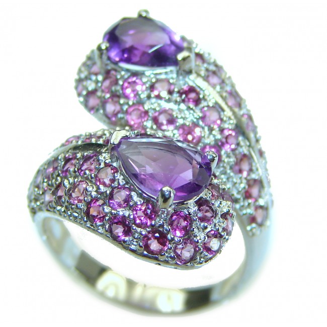 Purple Amethyst .925 Sterling Silver Handcrafted Ring size 7 1/4