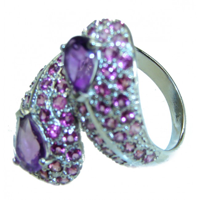 Purple Amethyst .925 Sterling Silver Handcrafted Ring size 7 1/4