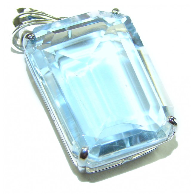 Blue Blast Style authentic Aquamarine .925 Sterling Silver handmade Pendant