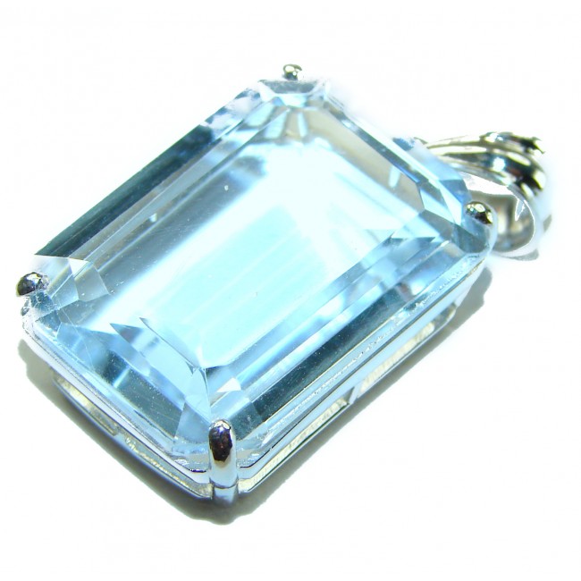 Blue Blast Style authentic Aquamarine .925 Sterling Silver handmade Pendant