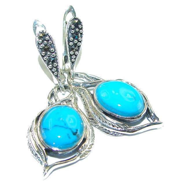 Blue Turquoise .925 Sterling Silver earrings