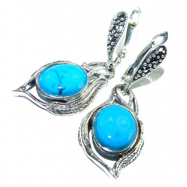 Blue Turquoise .925 Sterling Silver earrings