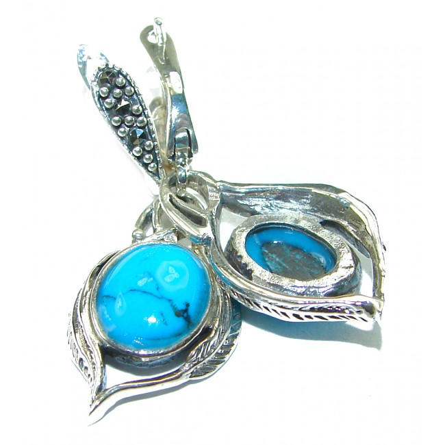 Blue Turquoise .925 Sterling Silver earrings