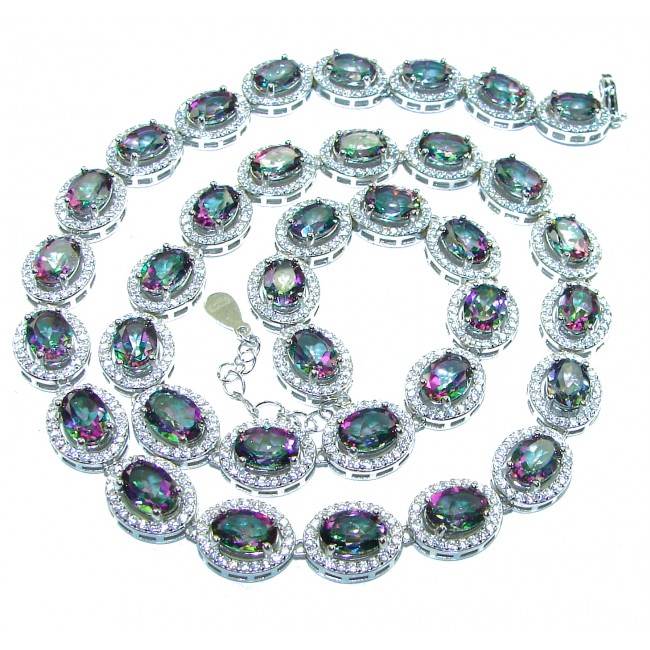 Luxurious Mystic Topaz .925 Sterling Silver handmade Necklace