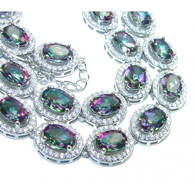 Luxurious Mystic Topaz .925 Sterling Silver handmade Necklace