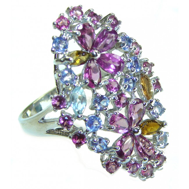 Lavender Dream authentuc Pink Tourmaline .925 Sterling Silver Handcrafted Large Ring size 9