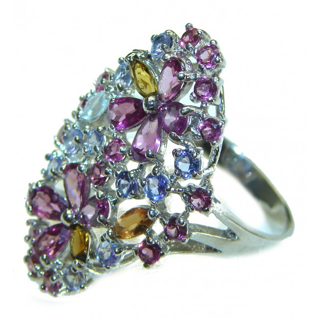 Lavender Dream authentuc Pink Tourmaline .925 Sterling Silver Handcrafted Large Ring size 9