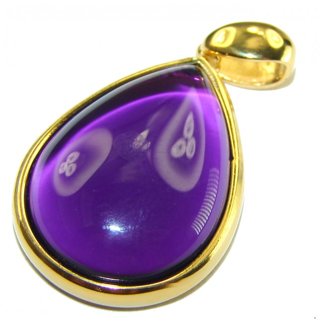 Vintage Design Amethyst 14K Gold over .925 Sterling Silver handcrafted Pendant