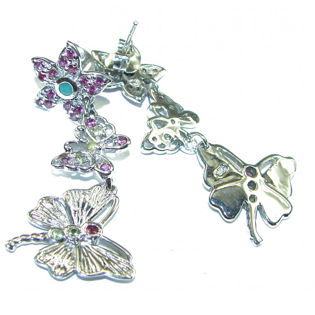 Posh Butterflies Authentic Sapphire .925 Sterling Silver handmade earrings