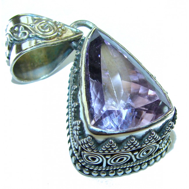 Vintage Design Amethyst .925 Sterling Silver handcrafted Pendant