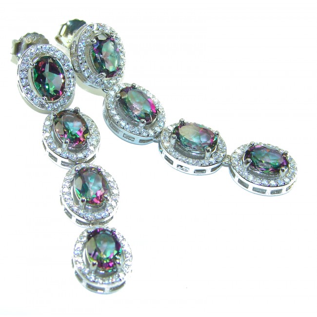 Luxurious Mystic Topaz .925 Sterling Silver handcrafted earrings