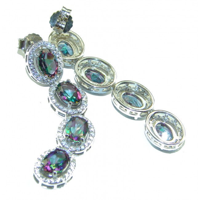 Luxurious Mystic Topaz .925 Sterling Silver handcrafted earrings