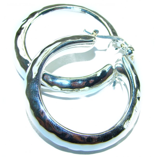 Hammered .925 Sterling Silver Hoop Earrings