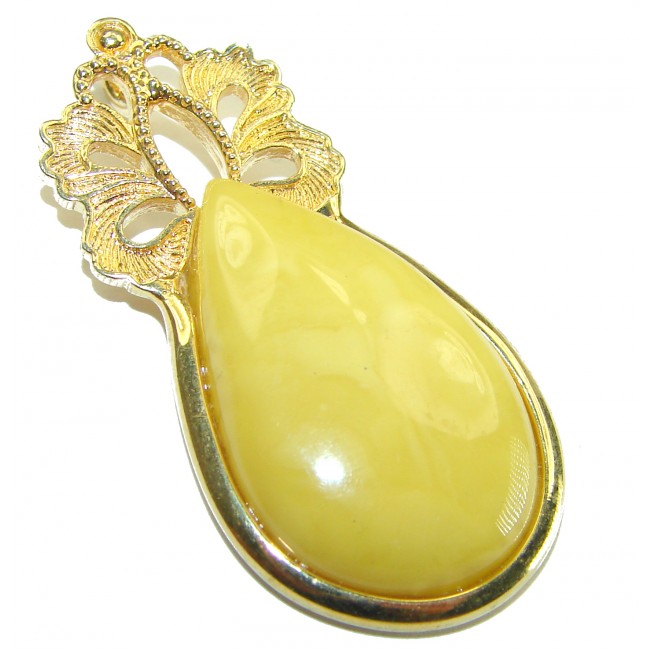 Baltic Amber 14 Gold .925 Sterling Silver handmade Pendant