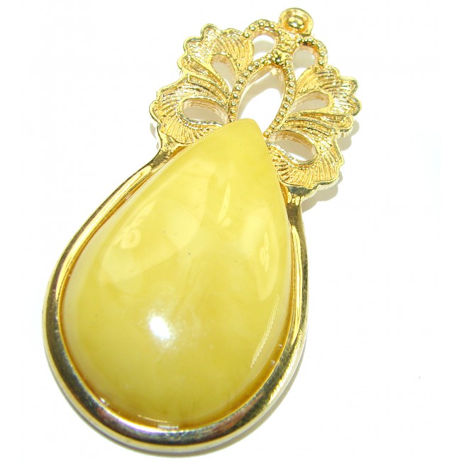 Baltic Amber 14 Gold .925 Sterling Silver handmade Pendant