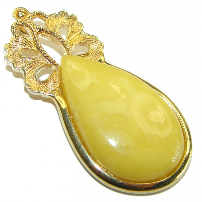 Baltic Amber 14 Gold .925 Sterling Silver handmade Pendant