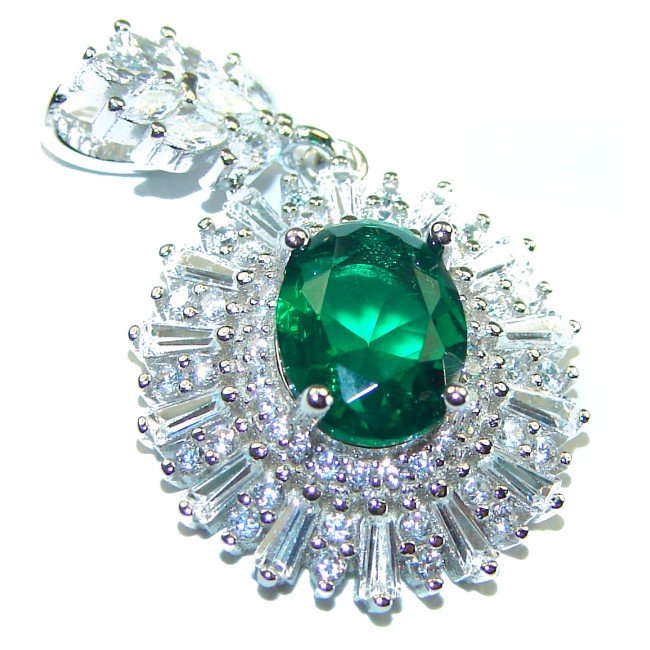 Authentic Chrome Diopside .925 Sterling Silver handcrafted Pendant