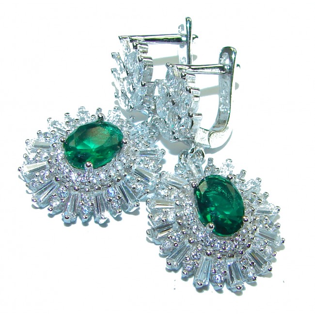 Very Unique Chrome Diopside .925 Sterling Silver handcrafted earrings