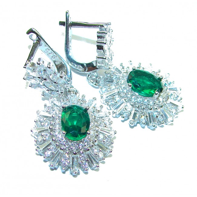 Very Unique Chrome Diopside .925 Sterling Silver handcrafted earrings