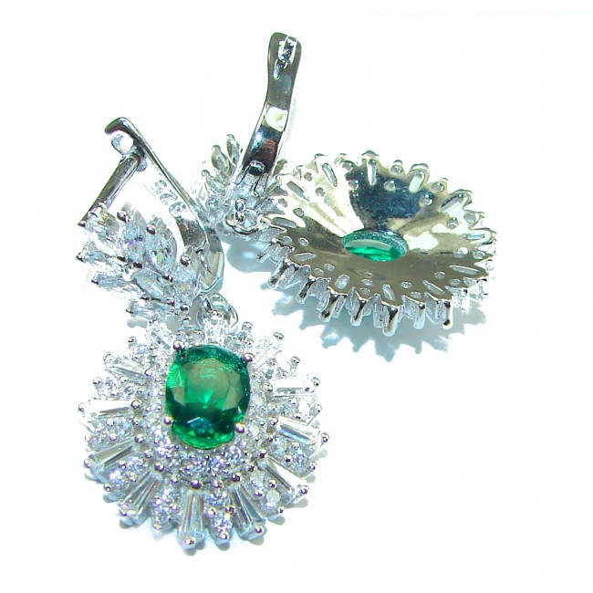 Very Unique Chrome Diopside .925 Sterling Silver handcrafted earrings