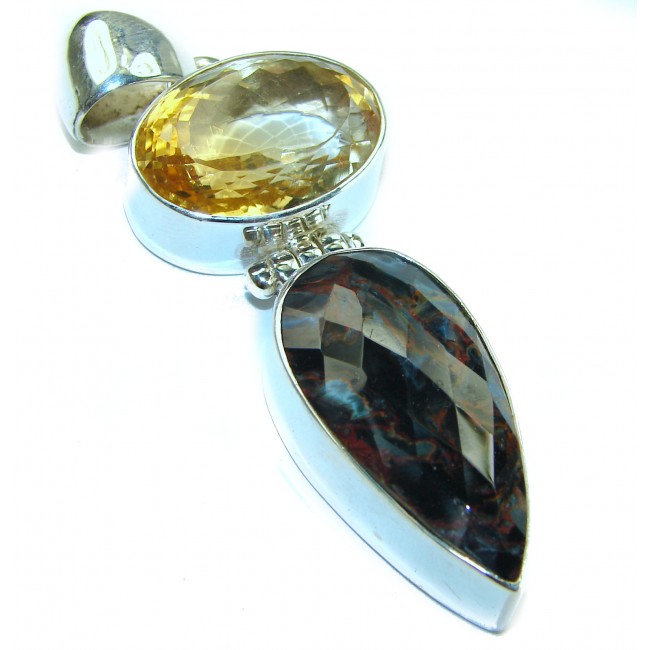 Genuine Silky Golden Pietersite .925 Sterling Silver handmade pendant