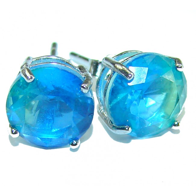 Oceanside Aqua Swiss Blue Topaz .925 Sterling Silver earrings