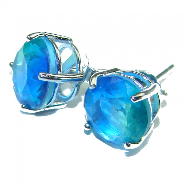 Oceanside Aqua Swiss Blue Topaz .925 Sterling Silver earrings