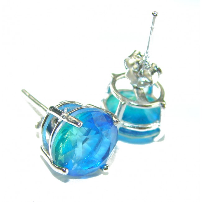 Oceanside Aqua Swiss Blue Topaz .925 Sterling Silver earrings