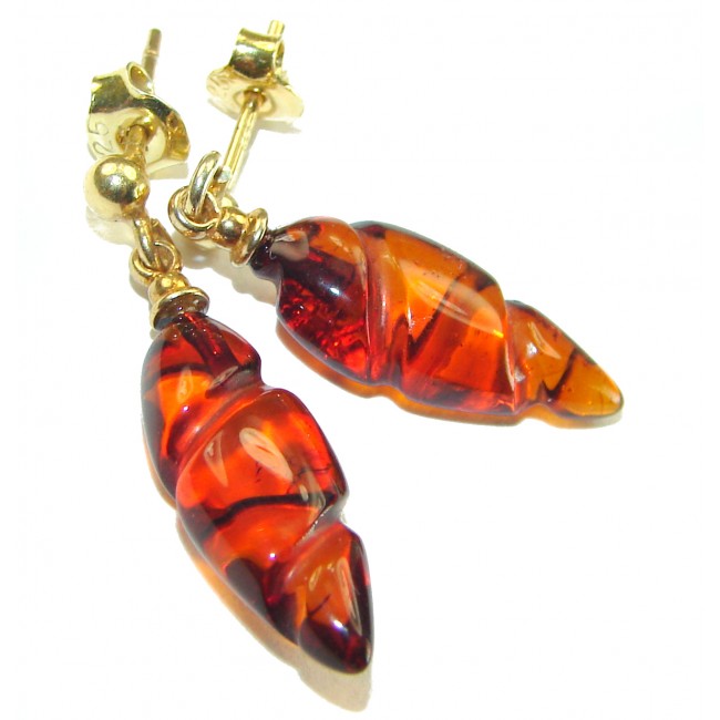 Golden Honey Drops authentic Baltic Amber .925 Sterling Silver earrings