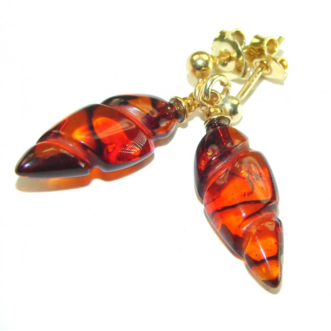 Golden Honey Drops authentic Baltic Amber .925 Sterling Silver earrings